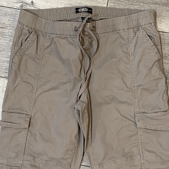 Rewash Cargo Pants Womens Xl Gray Elastic Waist Ankles Cotton Casual Cropped - Picture 2 of 9